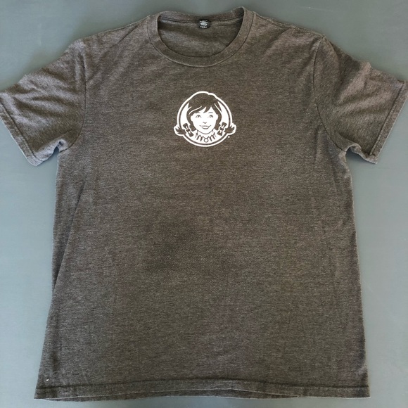 Wendy's Crew Employee Gray Uniform T Shirt Frosty Sz L - Picture 1 of 8
